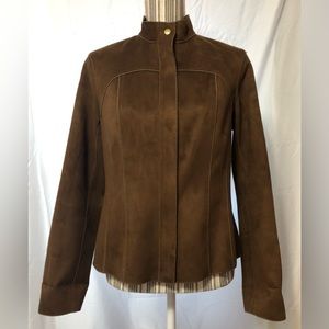 Faux suede zip up jacket M